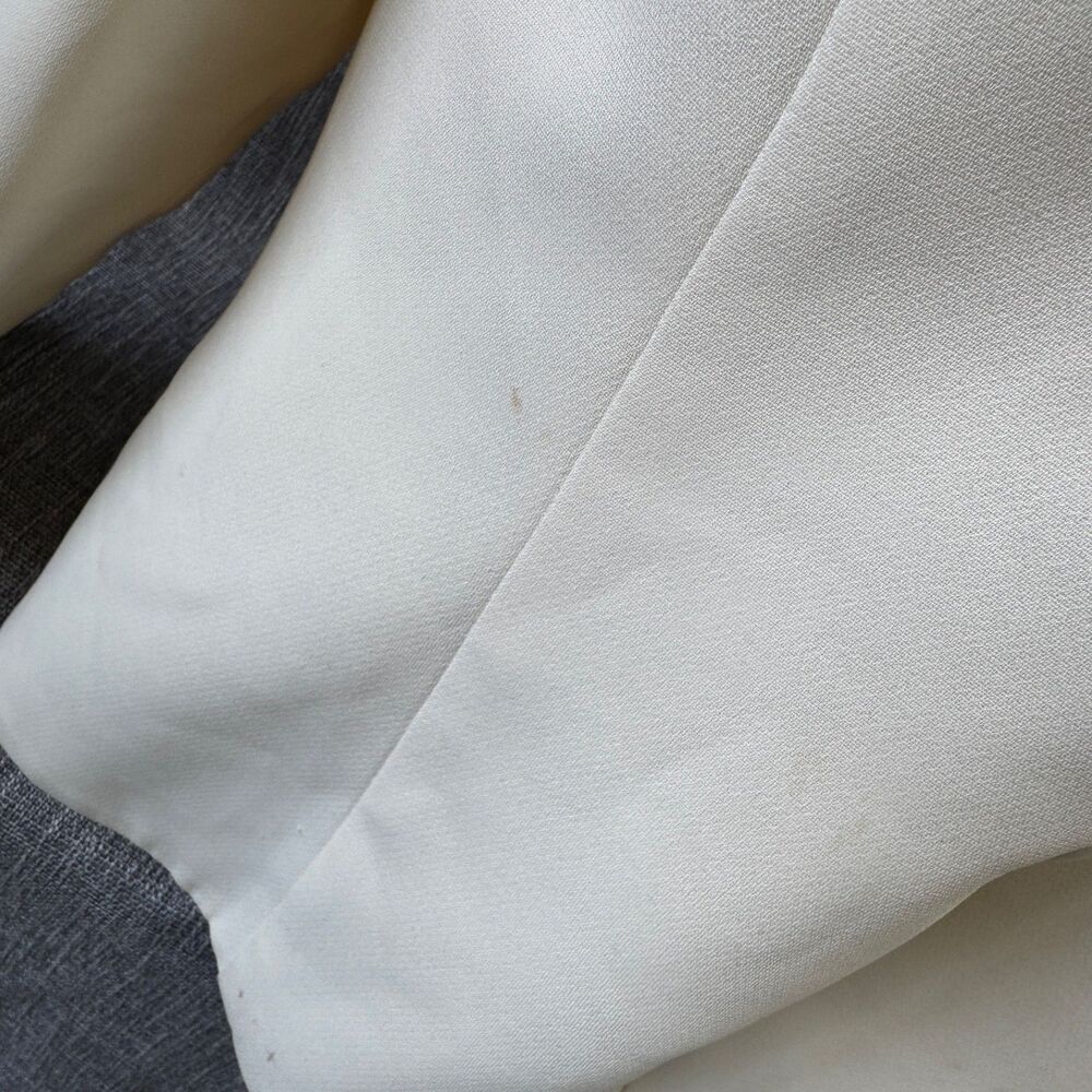 Plaza South Cream White Satin Shawl Collar Blazer Jacket Vintage Size 18 - Picture 6 of 13